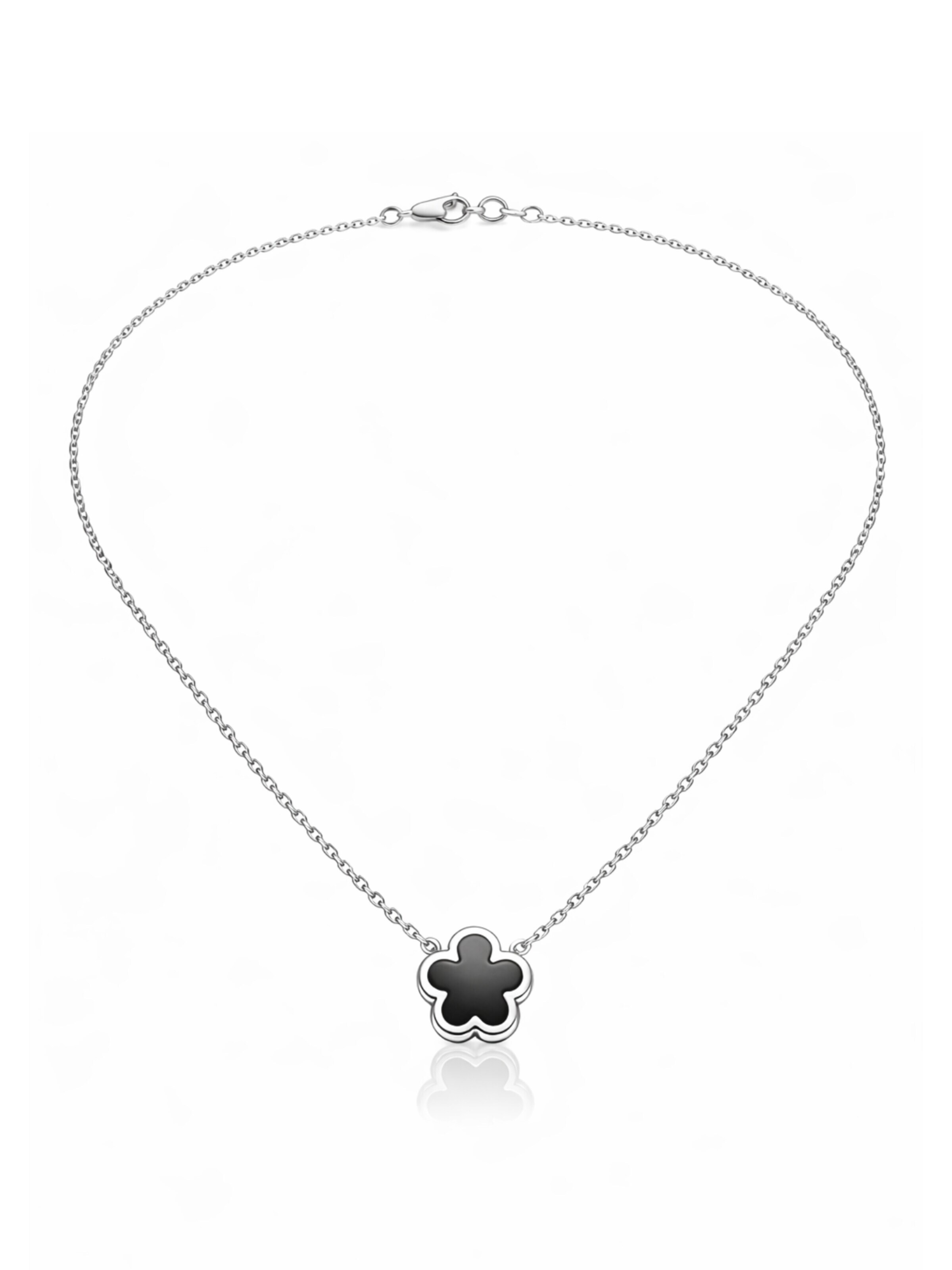 Pure Schmuck Kette 'Clover'‌‌‌‌‌ in Silber: Vorderseite