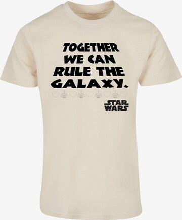 ABSOLUTE CULT Shirt 'Star Wars - Together We Can Rule the Galaxy' in Beige: front