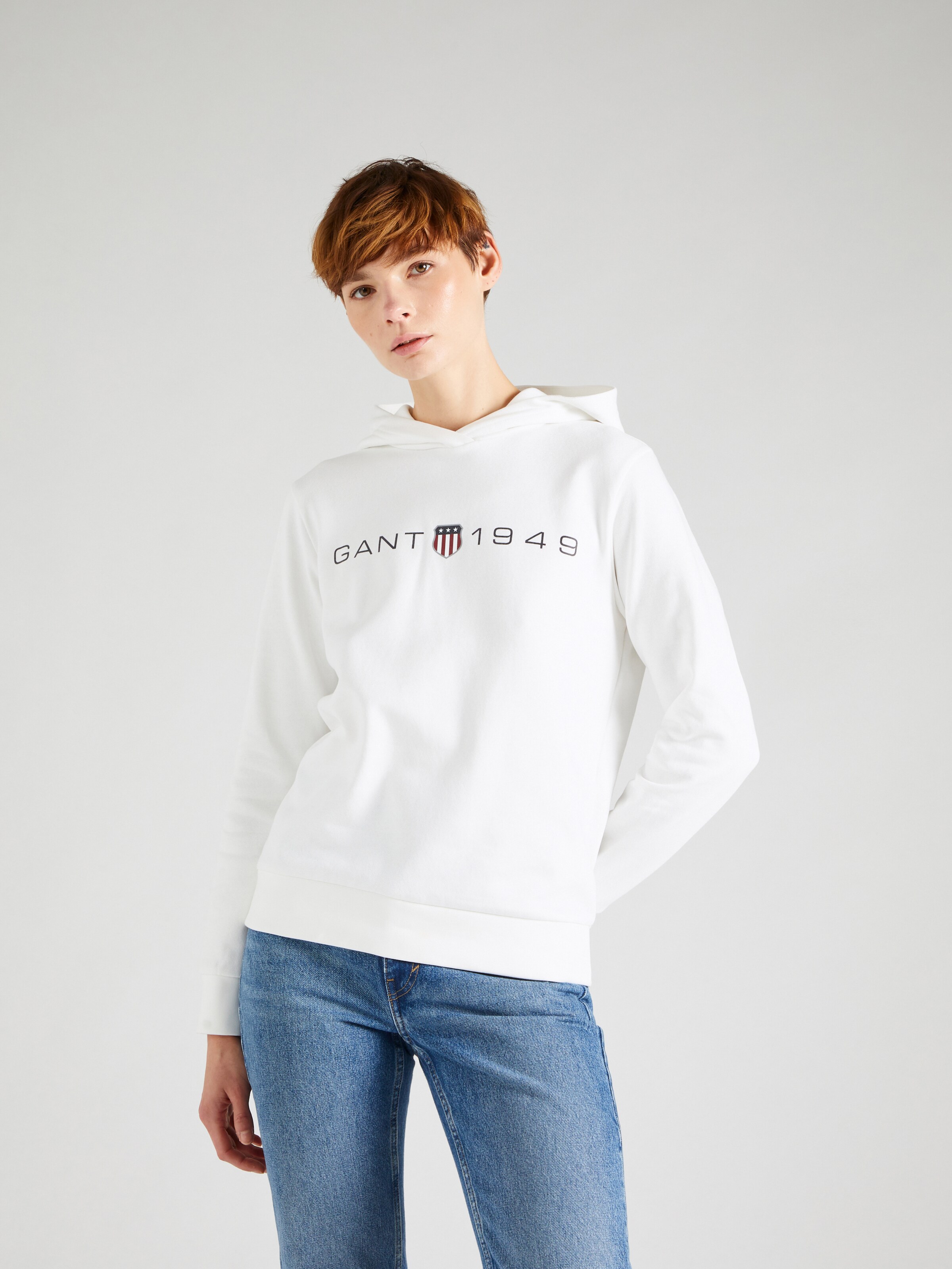 Gant white hoodie hot sale