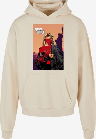 Merchcode Sweatshirt 'Grand New York' in Beige: front