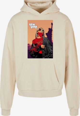 Merchcode Sweatshirt 'Grand New York' in Beige: voorkant