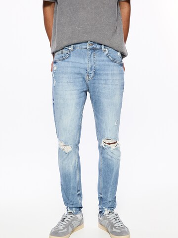 Pull&Bear Skinny Jeans in Blauw: voorkant