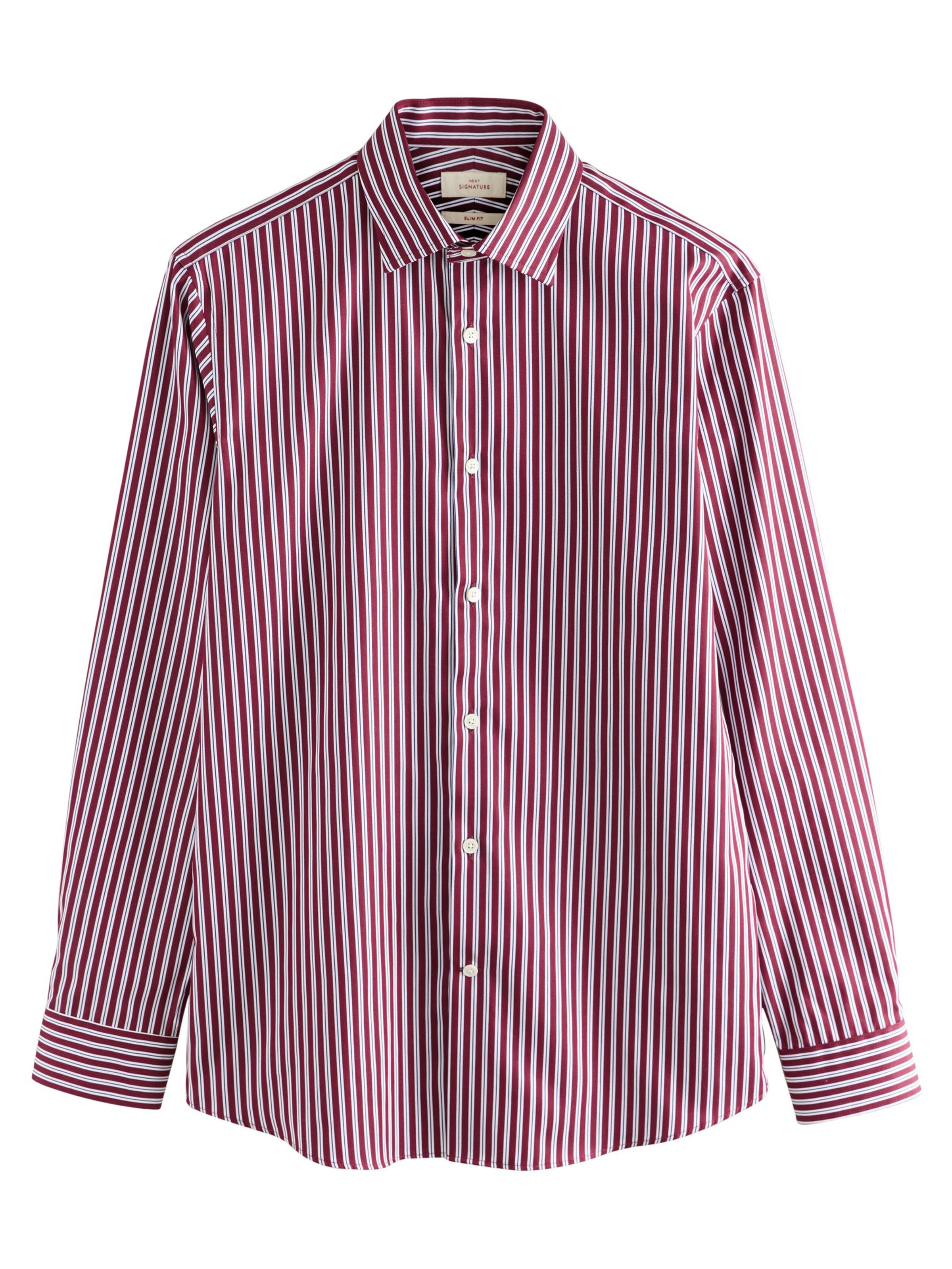 Next Chemise en bleu / bourgogne / blanc, Vue avec produit