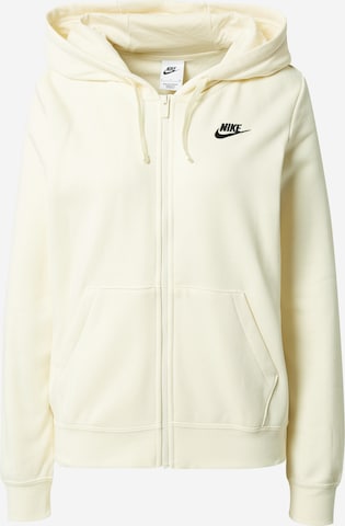 Giacca di felpa 'Club Fleece' di Nike Sportswear in bianco: frontale