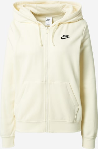 Nike Sportswear - Casaco em moletão 'Club Fleece' em branco: frente