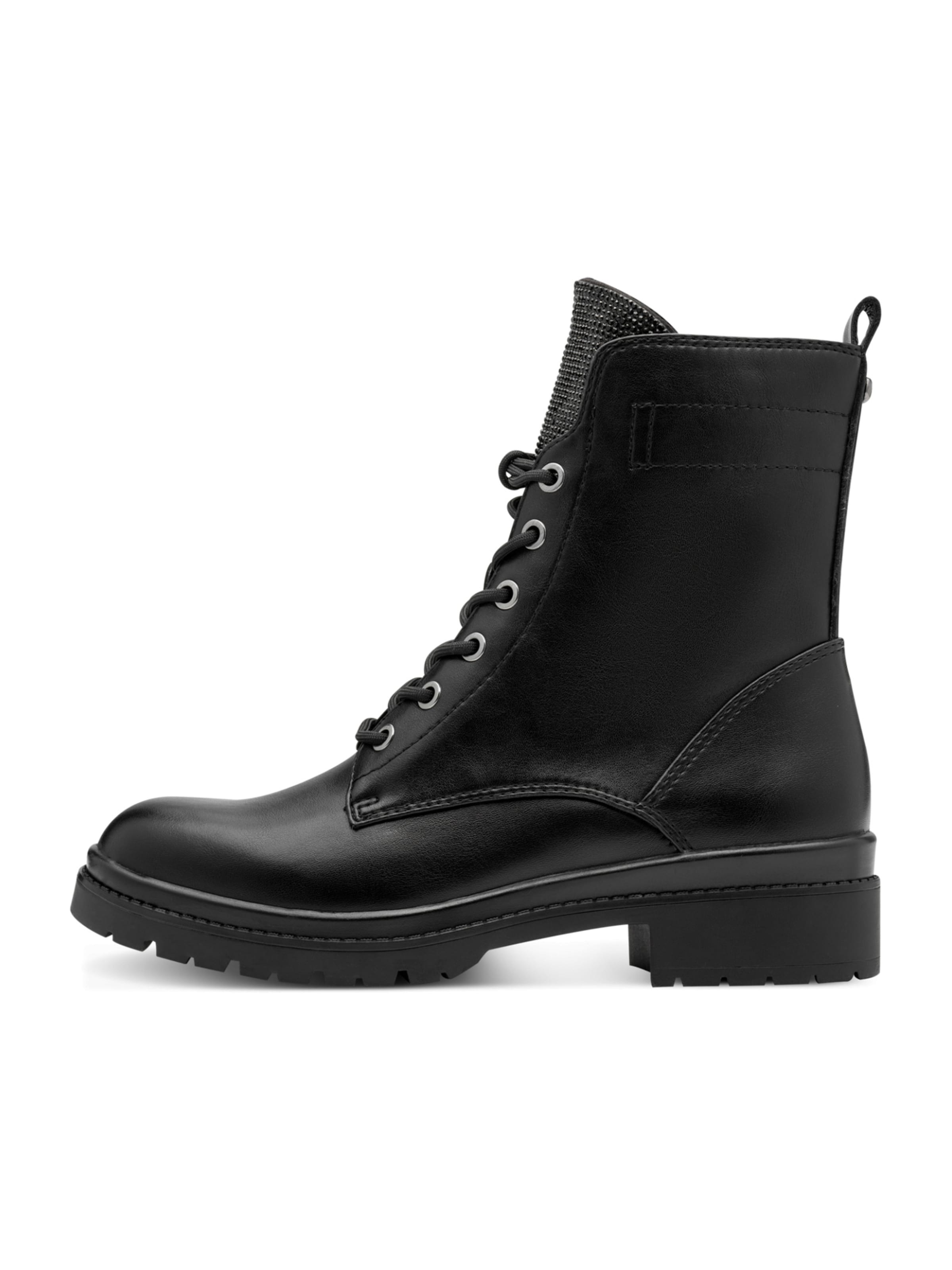 Tamaris Lace-Up Ankle Boots in Black