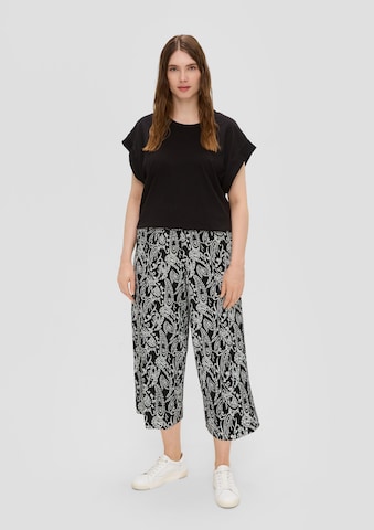 s.Oliver Red Label Plus Wide leg Broek in Zwart