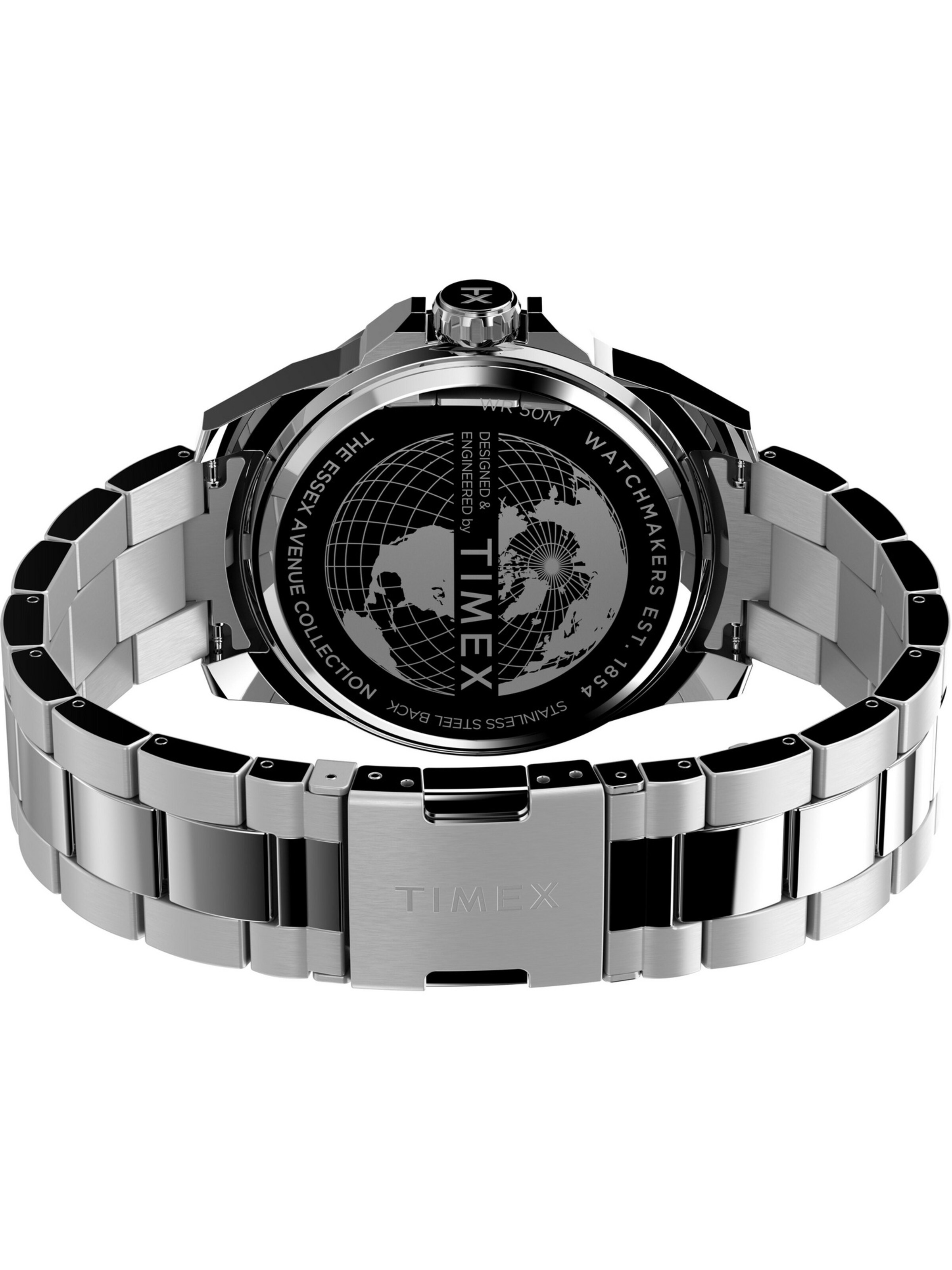 TIMEX Analoog horloge 'Essex Ave' in Zilver