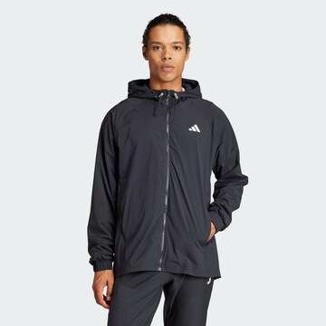 ADIDAS PERFORMANCE Athletic Jacket in Black: front