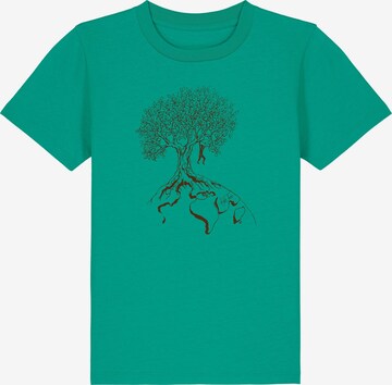 Life-Tree Shirt 'Kids Unisex Hanging On' in Grün: Vorderseite