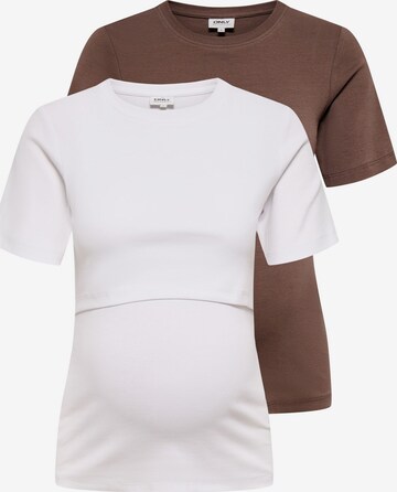 T-shirt 'OLMNima' Only Maternity en marron : devant