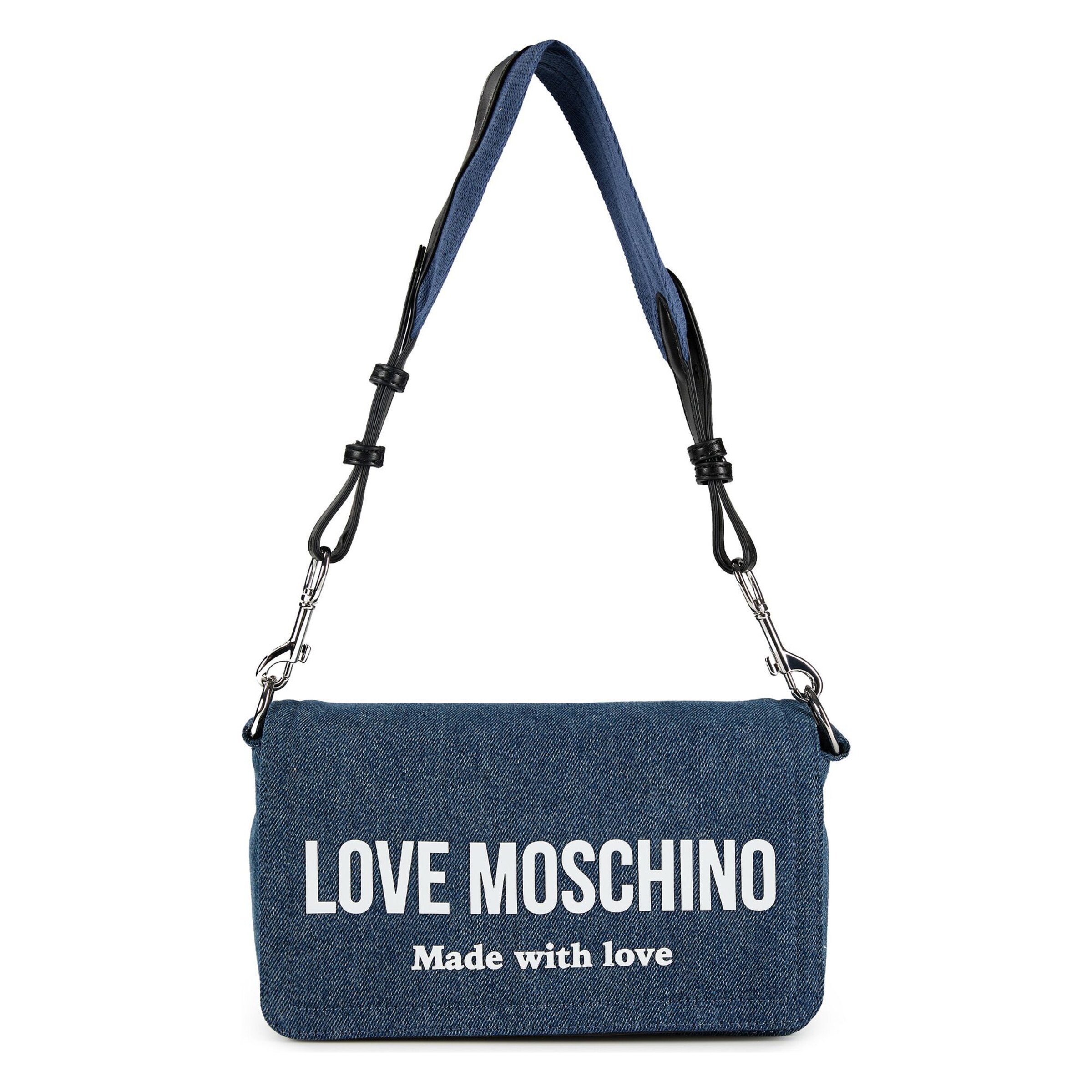 Sac bandoulière 'Signature Love' Love Moschino en bleu : devant