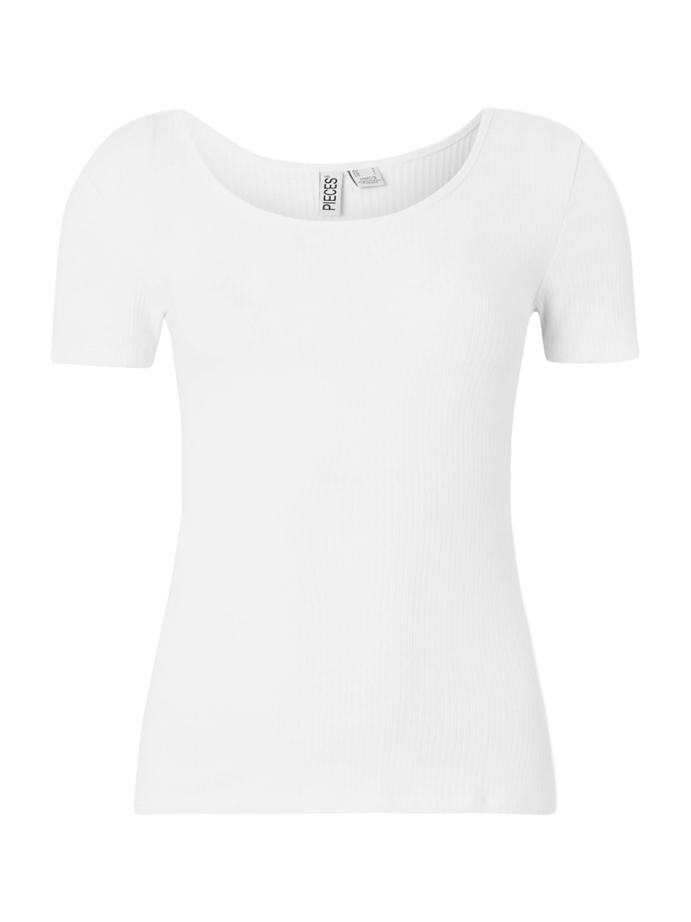 Tricou 'PCKITTE' de la PIECES pe alb: față