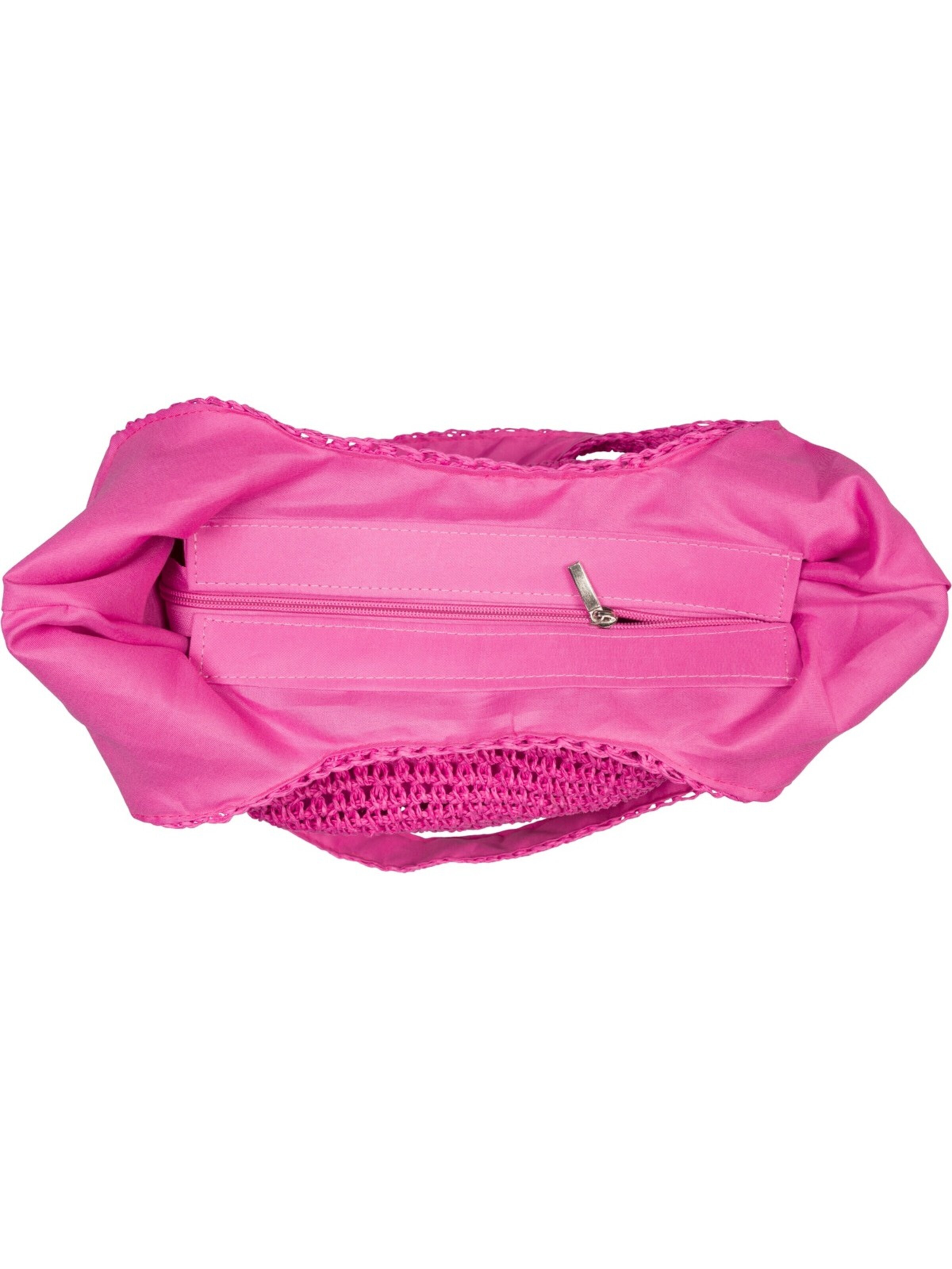 styleBREAKER Shoulder bag 'Papierstroh Beuteltasche' in Pink