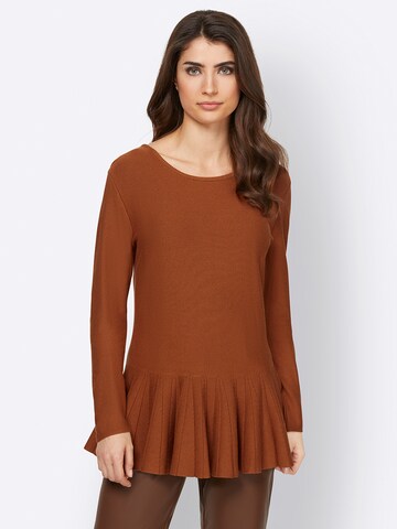 Pull-over heine en marron : devant