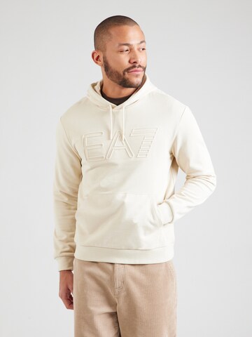 Felpa di EA7 Emporio Armani in beige: frontale