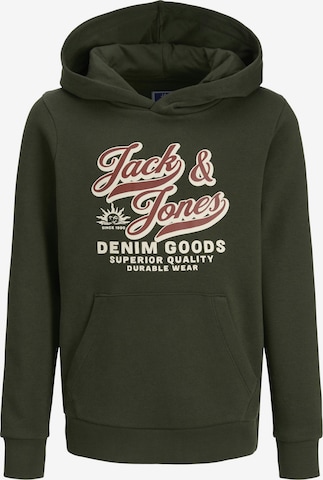 Felpa 'JJELOGO' di Jack & Jones Junior in verde: frontale