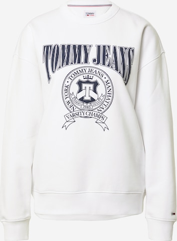 Tommy Jeans Mikina – bílá: přední strana