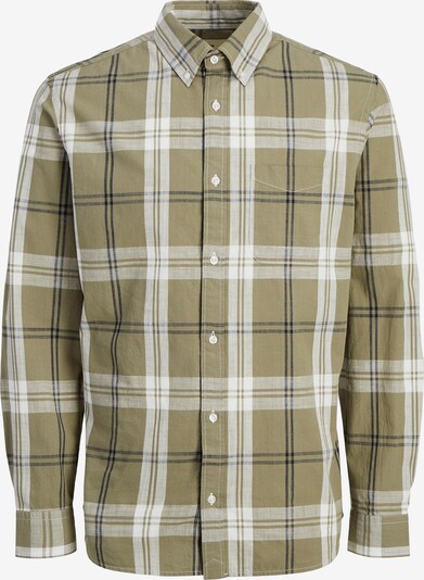 JACK & JONES Skjorta 'Blubrook' i oliv / svart / vit, Produktvy