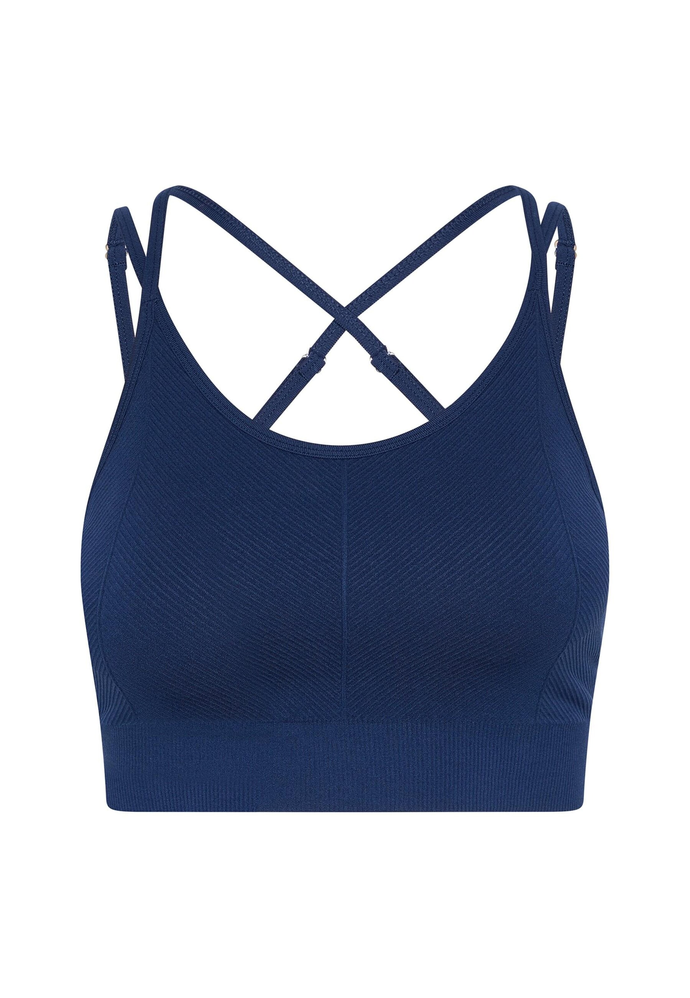 Born Living Yoga Bustier BH 'Sarvan' in Blauw: voorkant