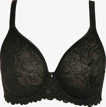 Ulla Popken Minimiser Bra in Black: front