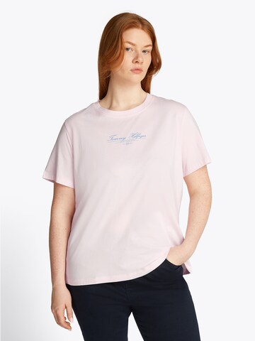 Tommy Hilfiger Curve Shirt in Roze: voorkant