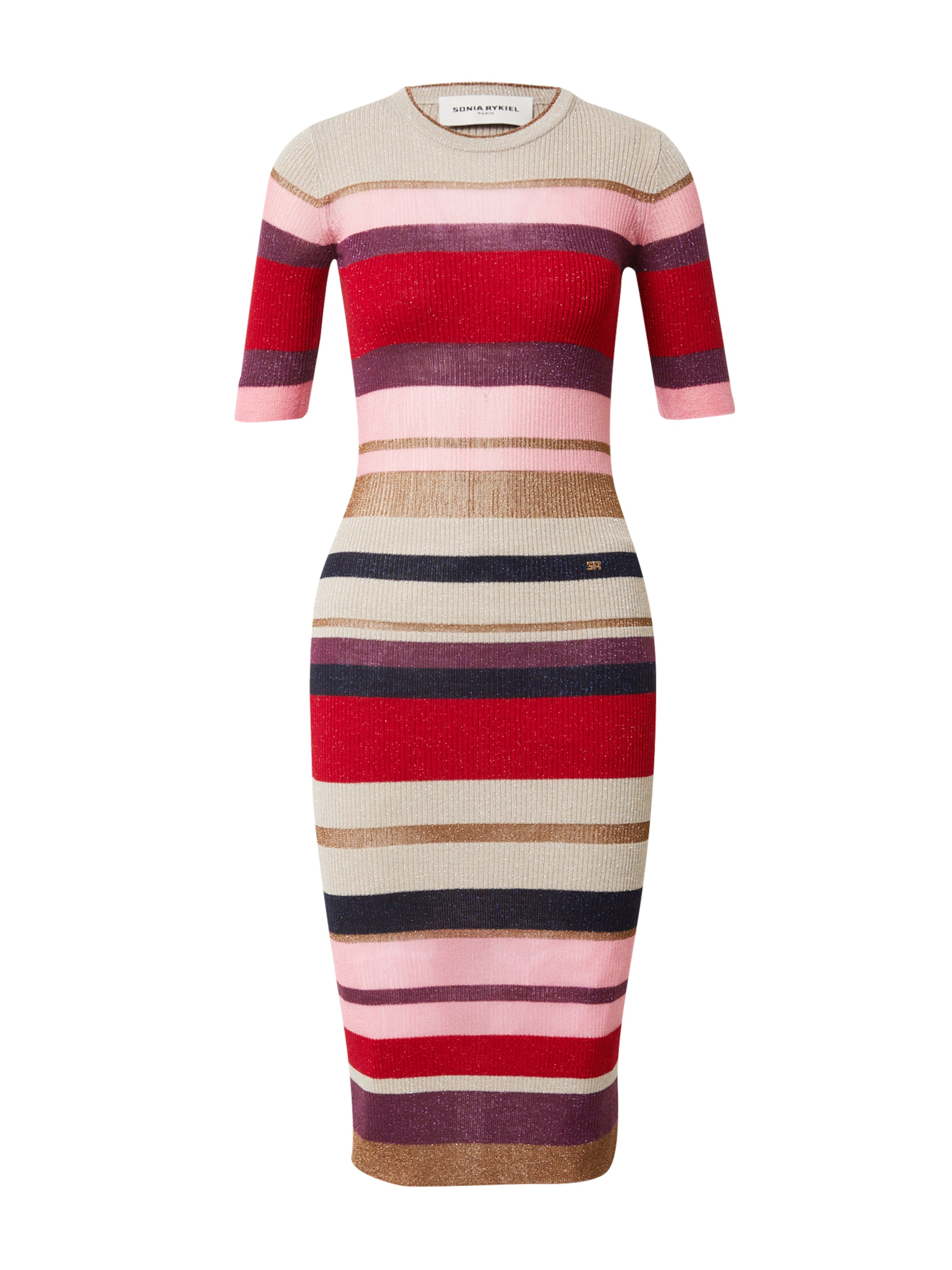 Sonia Rykiel Πλεκτό φόρεμα σε ανάμεικτα χρώματα: μπροστά