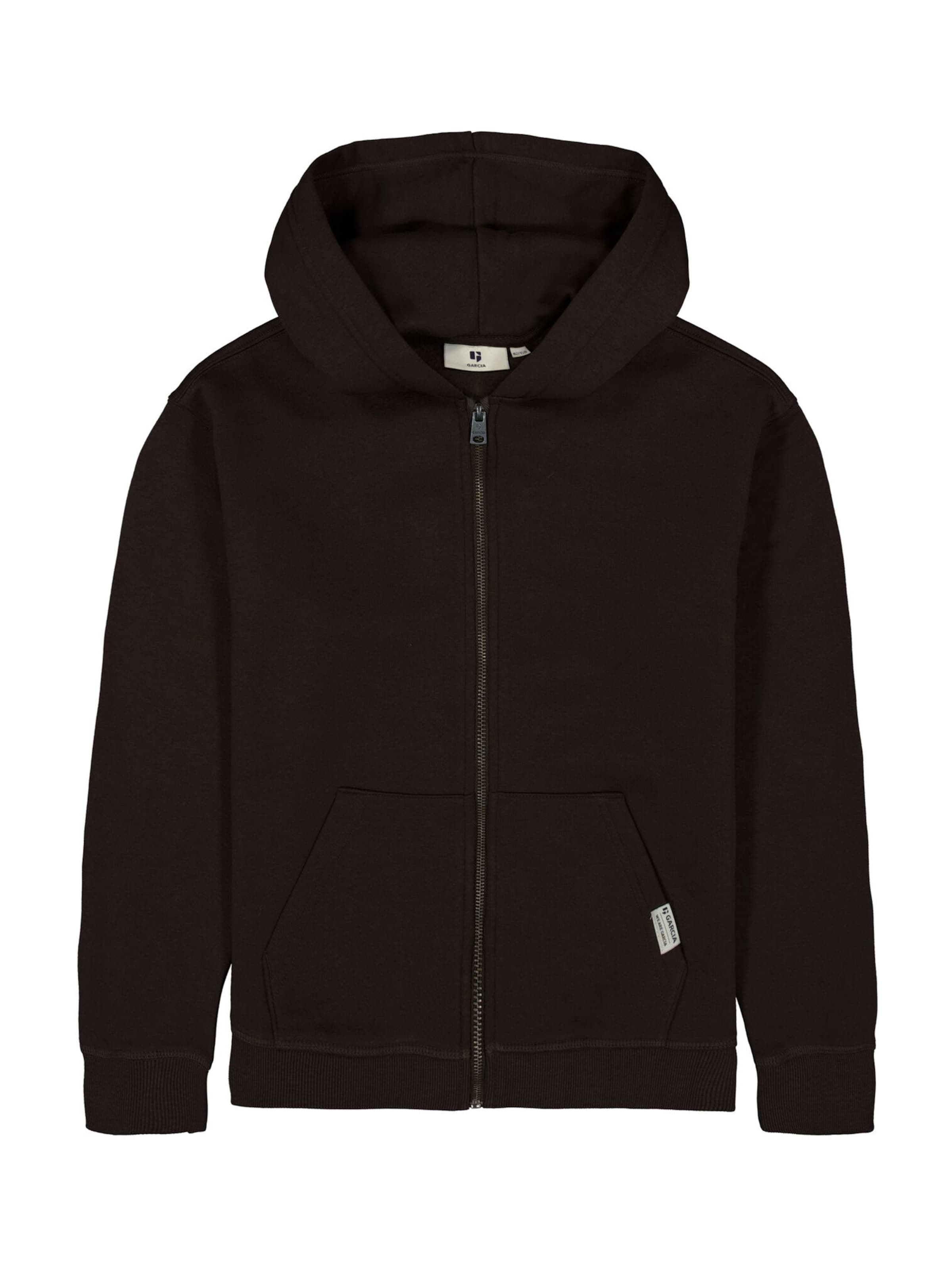GARCIA Zip-Up Hoodie in Brown: front