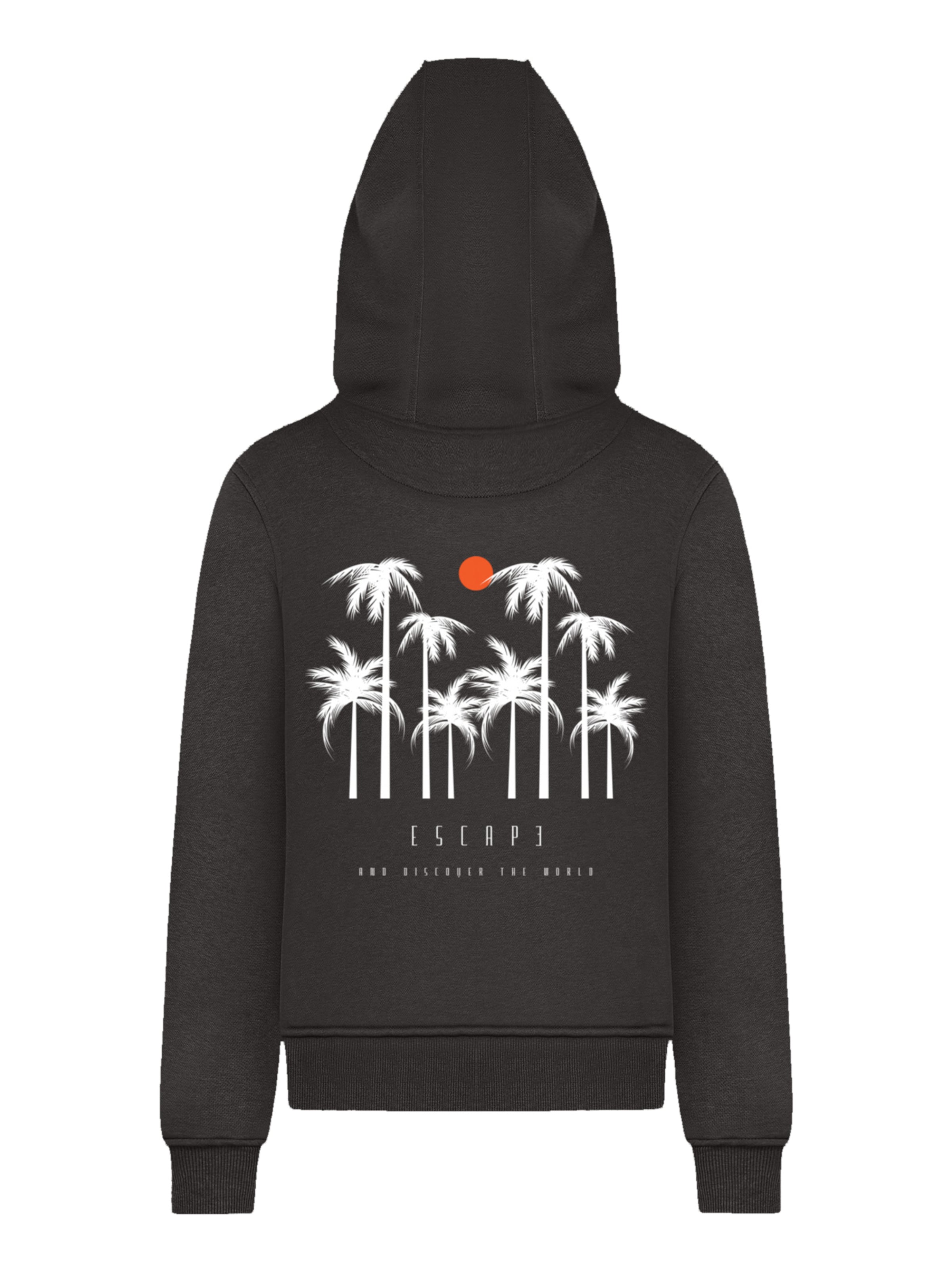 F4NT4STIC Sweater 'Escape Discover the World Palm Trees White' in Black