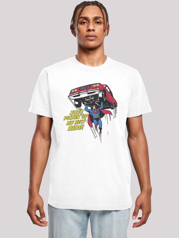 F4NT4STIC Shirt 'Superman New Ride' in White: front