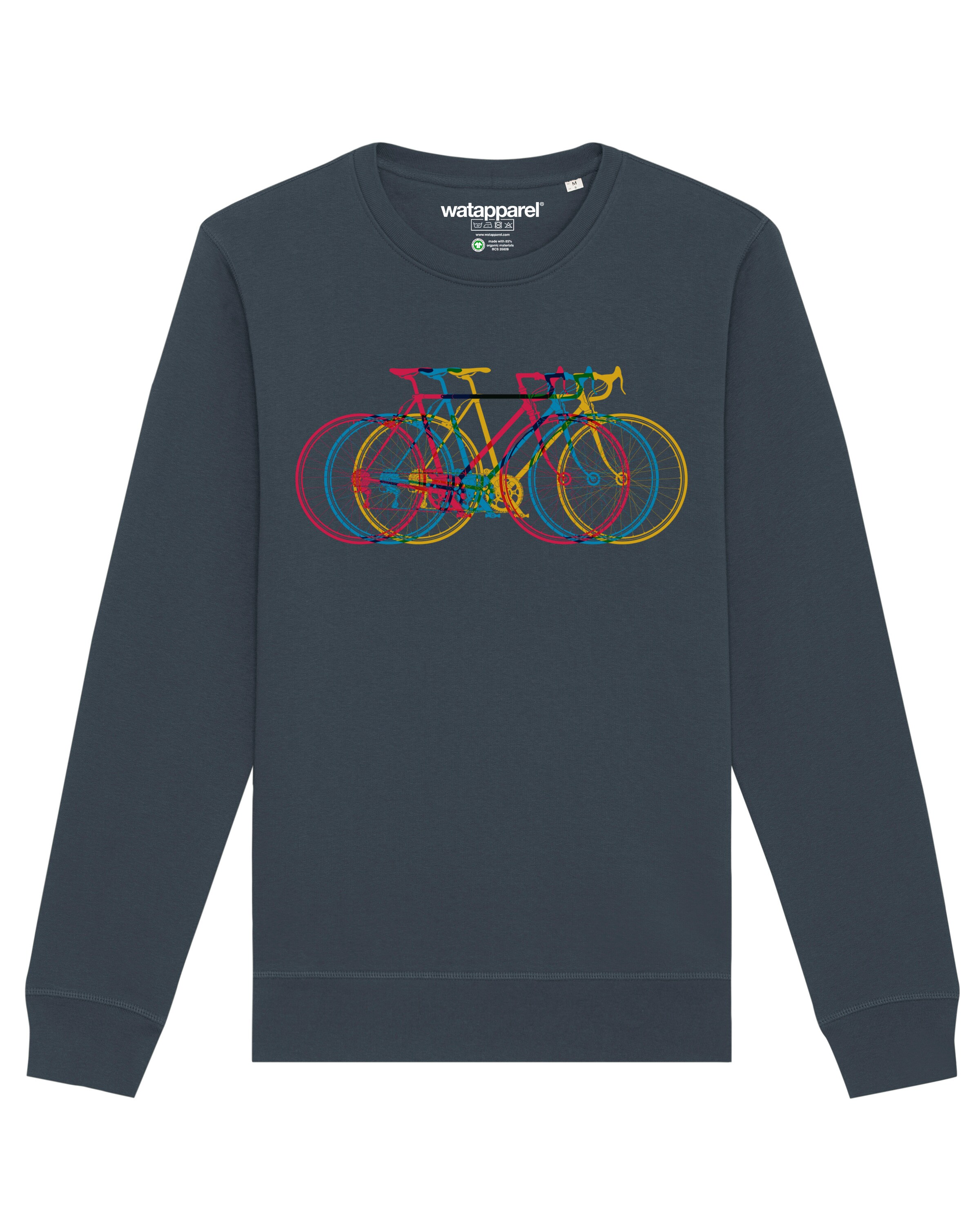 Watapparel Sweatshirt ' Fahrräder ' in Grey: front