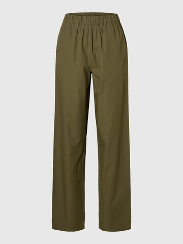 Regular Pantalon SELECTED en vert