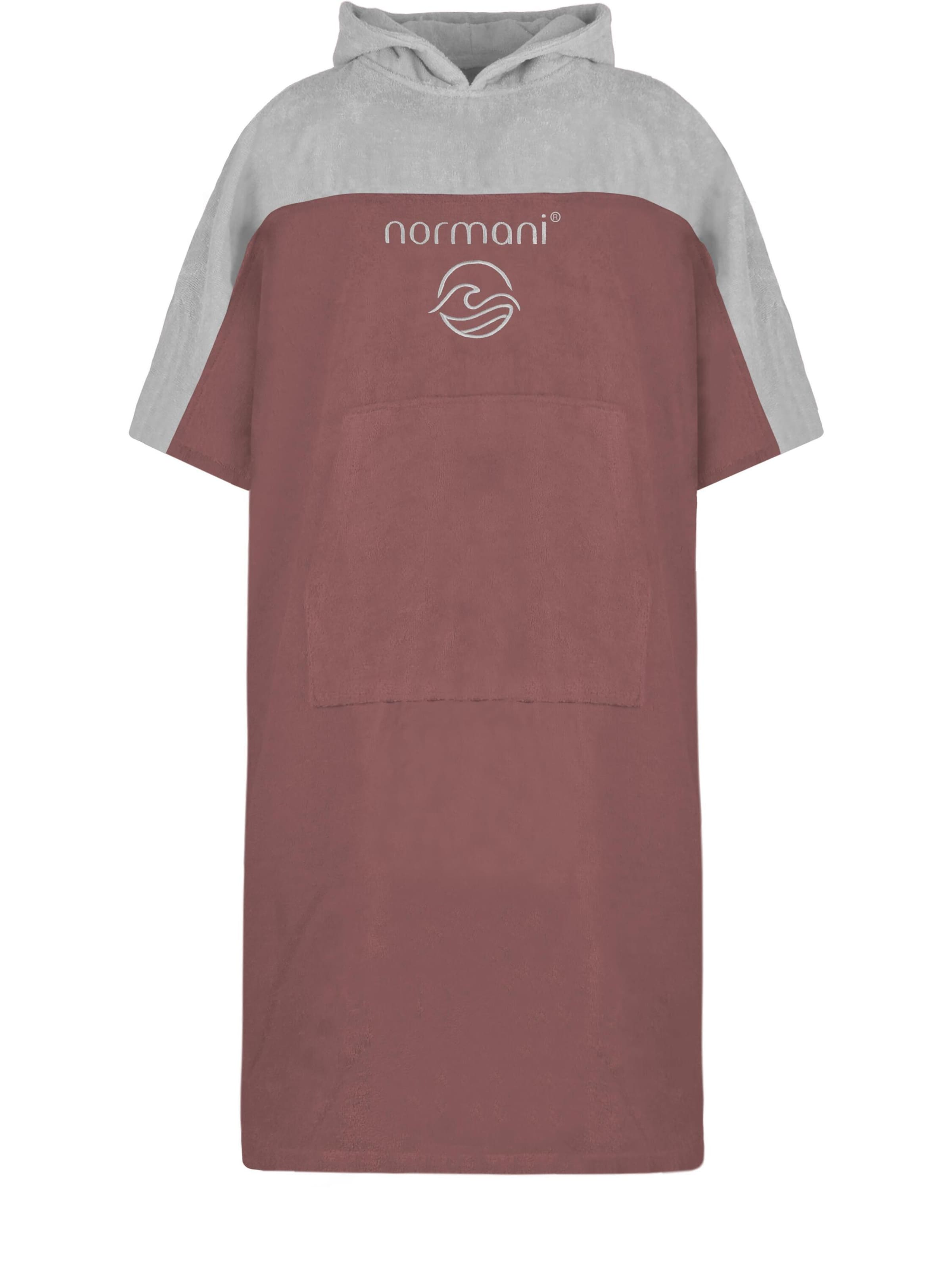 normani Surfer Poncho 'Kuta' in hellgrau / altrosa, Produktansicht