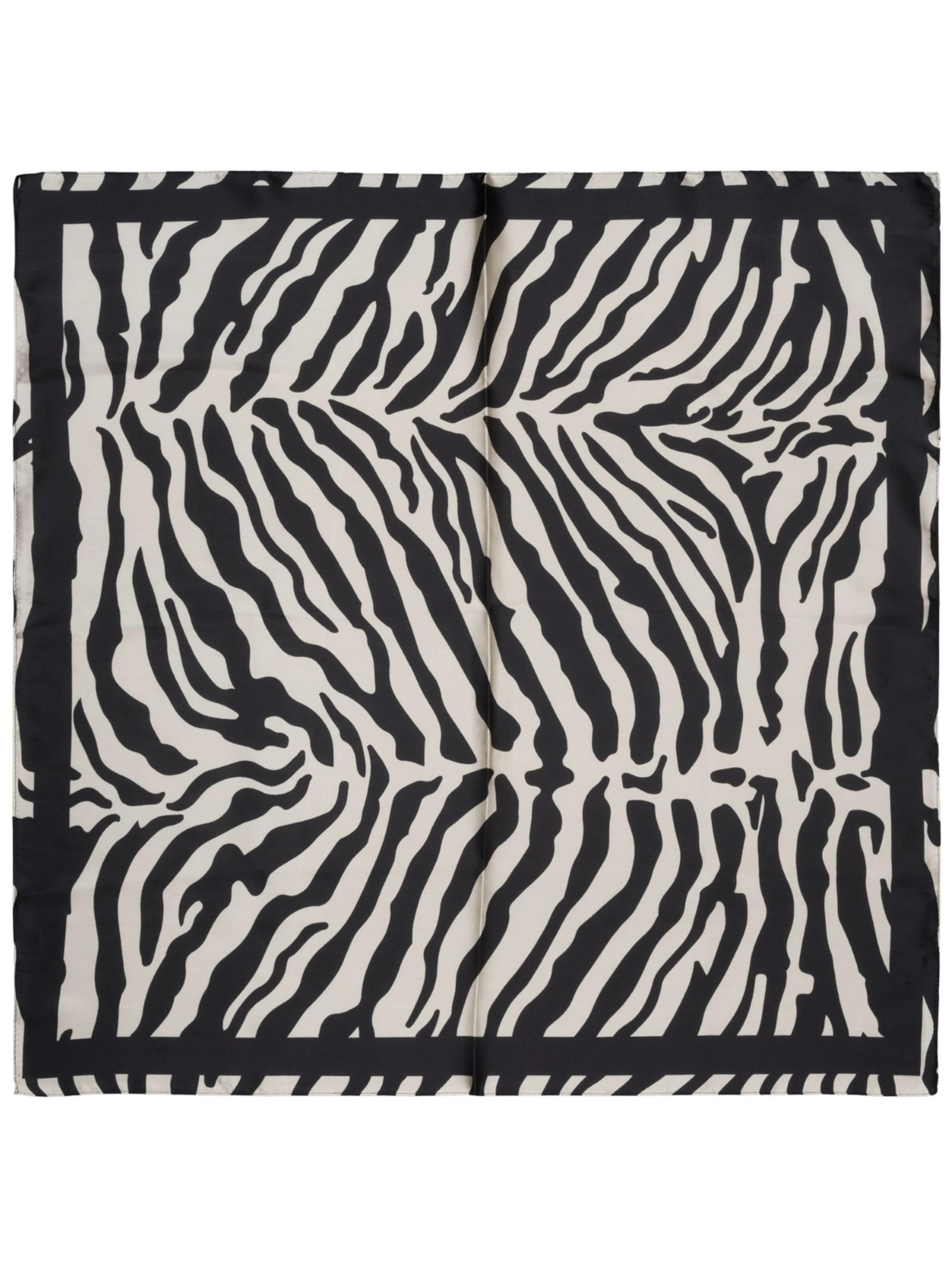 styleBREAKER Tuch 'Halstuch Zebra Muster Satin Optik'‌‌‌‌‌‌‌ in Schwarz