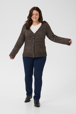 KAFFE CURVE Knit cardigan 'KCMarina' in Brown
