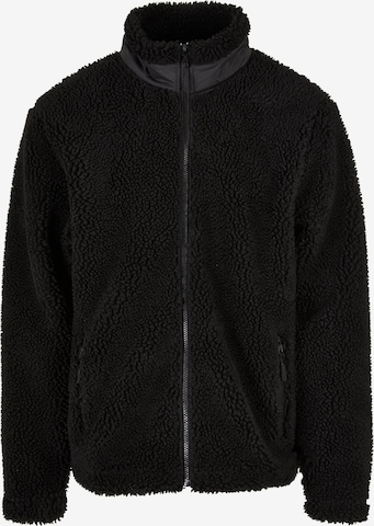 Urban Classics Fleece Jacket in Black: front