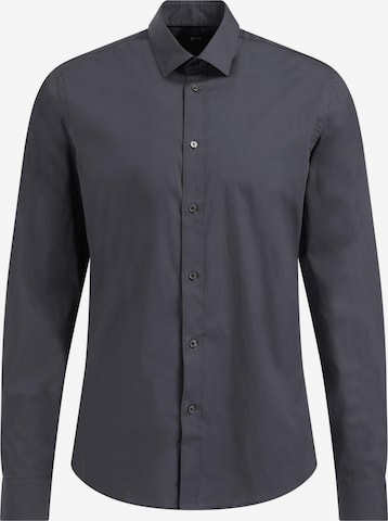 WE Fashion Slim fit Button Up Shirt in Grey: front