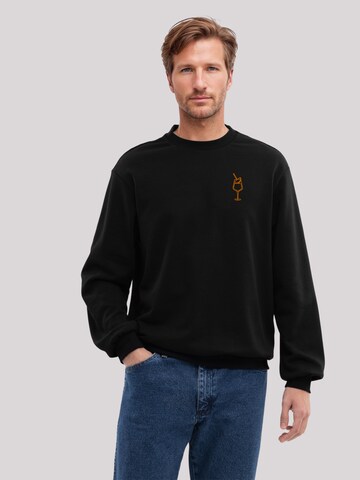 F4NT4STIC Sweatshirt 'Orange Spritz' in Zwart: voorkant