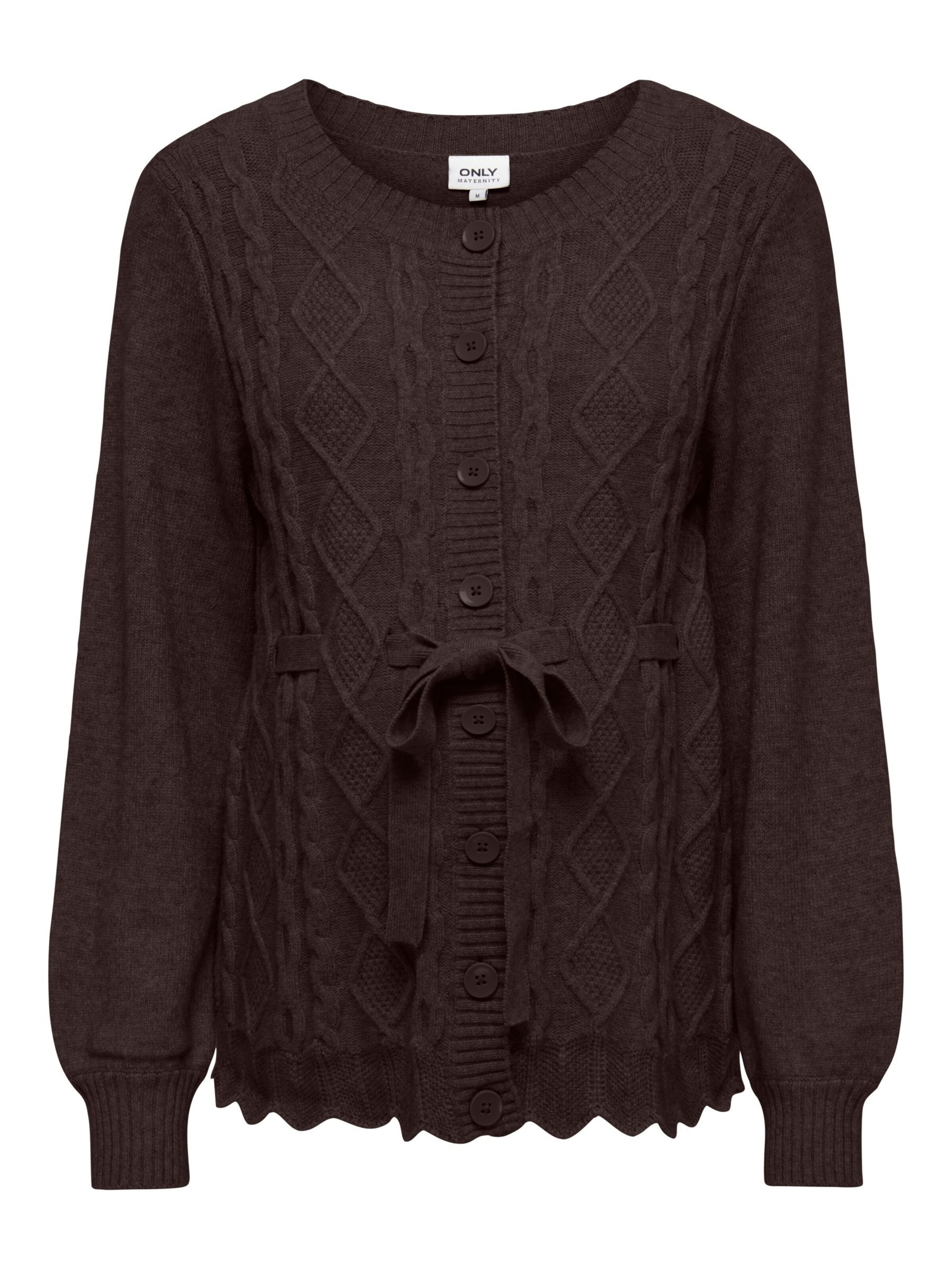 Only Maternity Knit cardigan 'OLMKALLU' in Brown: front