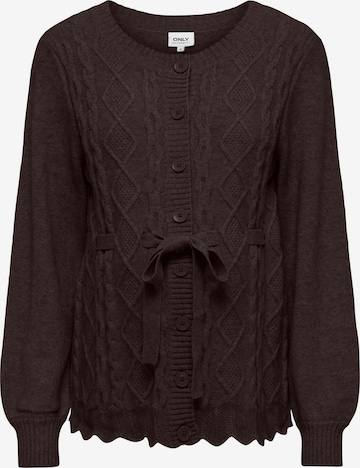 Only Maternity Knit cardigan 'OLMKALLU' in Brown: front