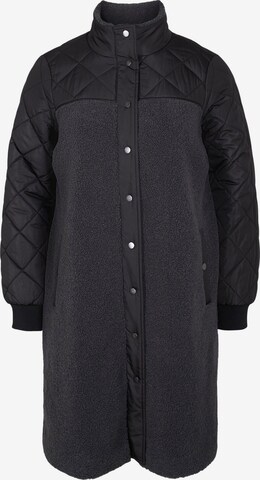 Zizzi Between-Seasons Coat in Black: front