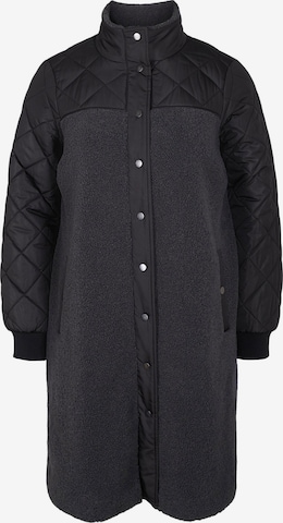 Zizzi Between-Seasons Coat in Black: front