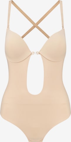 Bye Bra Shaping-Body ' Low Back Sensual Bodysuit ' in Beige: Vorderseite