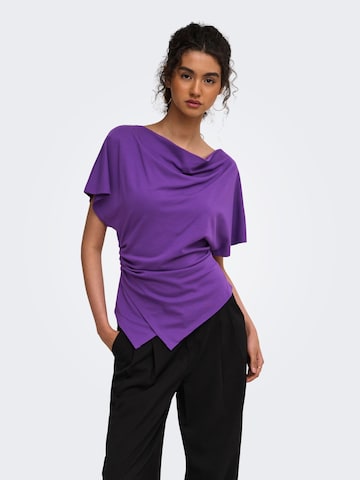 T-shirt 'ONLEmber' ONLY en violet : devant