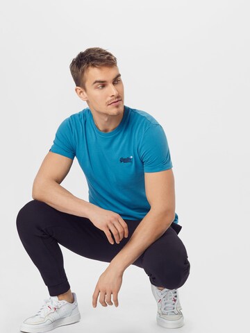 Superdry Klasický střih Tričko – modrá