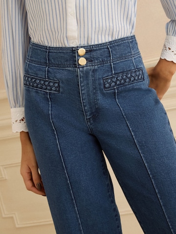 mėlyna love & roses Laisvas Džinsai