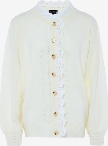 NAEMI Knit Cardigan in White: front