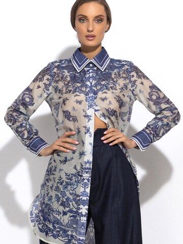 JIORO Shirt 'ASIA SKY' in Blue