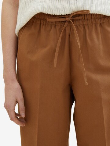 TOM TAILOR Loose fit Pleated Pants in Brown
