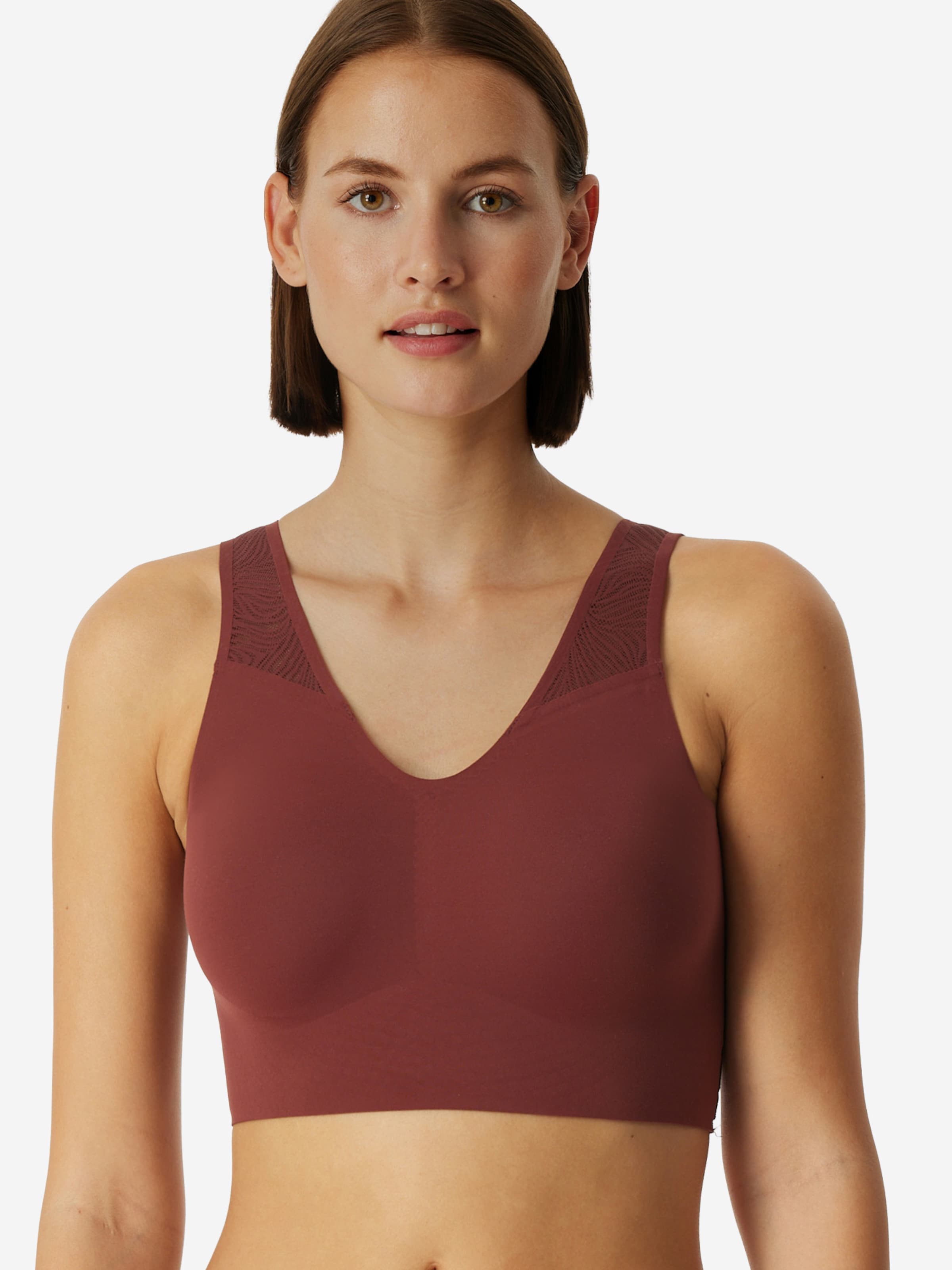 SCHIESSER T-Shirt Bustier ' Invisible Soft Lace ' in Rot: Vorderseite